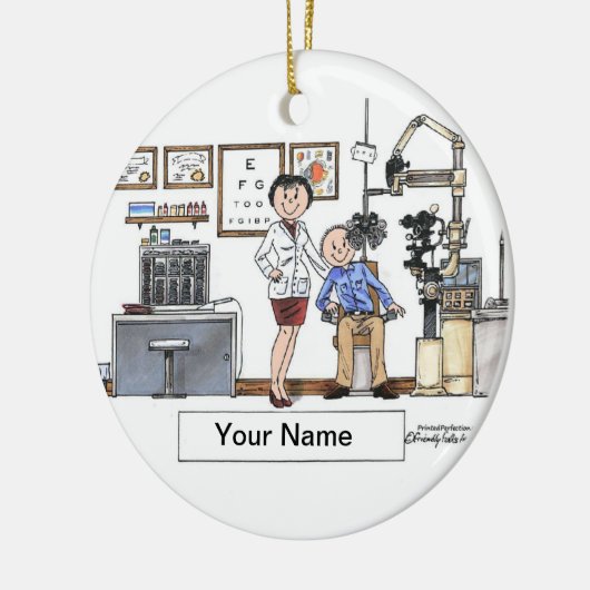 Optometriker - Frau Keramik Ornament (Links)