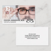 Optometriker | Man nimmt Augenuntersuchung Visitenkarte (Vorne/Hinten)