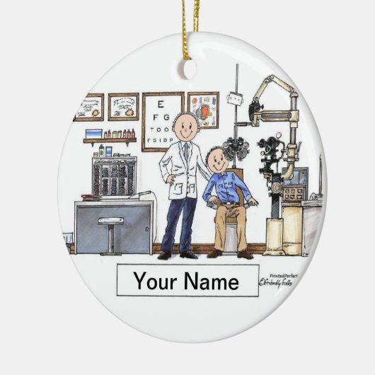 Optometriker - Mann Keramikornament (Links)