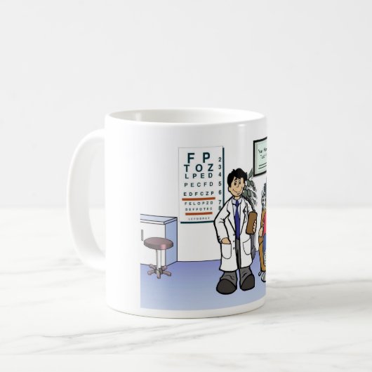 Optometriker - Männlicher Cartoon von PrintedPerfe Kaffeetasse (Vorderseite Links)
