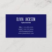 Optometriker Moderne Augenbrille Visitenkarte (Rückseite)
