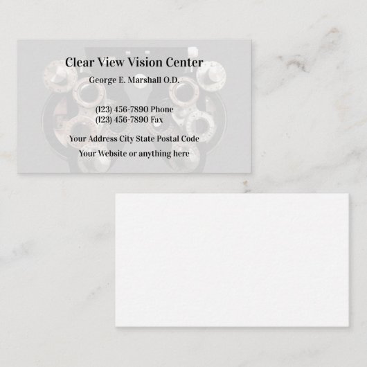 Optometriker-modernes einfaches visitenkarte (Vorne/Hinten)