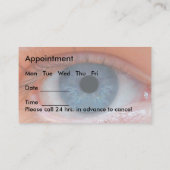 Optometriker oder Ophthalmologe Ernennungszentren Visitenkarte (Rückseite)