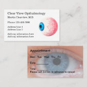 Optometriker oder Ophthalmologe Ernennungszentren Visitenkarte (Vorne/Hinten)