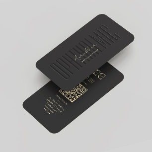 Optometriker Optiker Monogram Black Gold Modern Visitenkarte