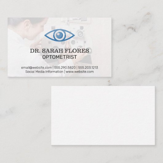 Optometriker | Phoropter | Augensymbol Visitenkarte (Vorne/Hinten)