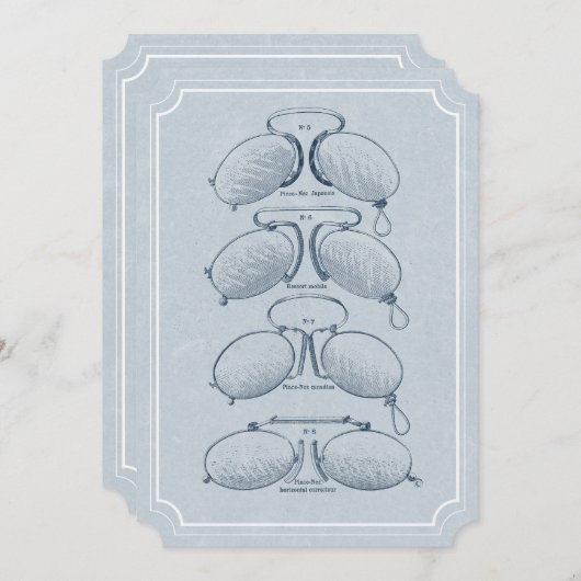 Optometriker-Ruhestands-Vintage Brillen Einladung (Vorne/Hinten)