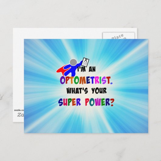 Optometriker Superheld-Design Postkarte (Vorne/Hinten)