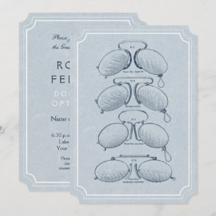 Optometriker-Vintage Brillen-Abschluss-Karte Einladung