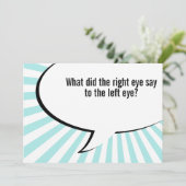 Optometrikernasenwitz Einladung (Stehend Vorderseite)