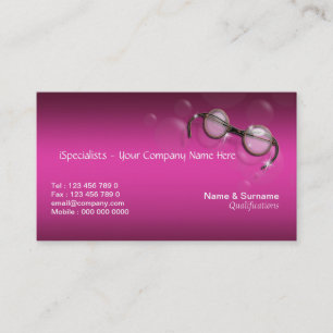 Optometrikeroptikerrosa stilvoll visitenkarte