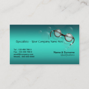 Optometrikeroptikoptiker-Augen-Türkis Visitenkarte