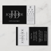 Optometrische Abbildung Schwarz Visitenkarte (Vorne/Hinten)