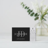 Optometrische Abbildung Schwarz Visitenkarte (Stehend Vorderseite)