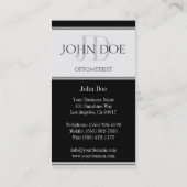 Optometrische Abbildung Schwarz Visitenkarte (Rückseite)
