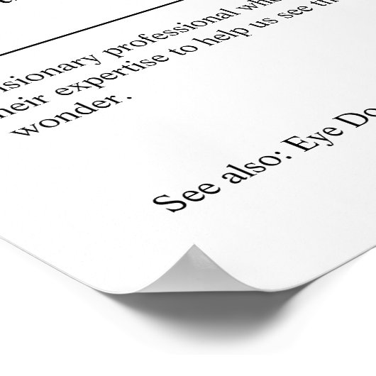 Optometrisches Personalisiertes Geschenk Poster (Ecke)