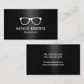 Optometrist Augenbrille Elegantes Schwarz Visitenkarte (Vorne/Hinten)