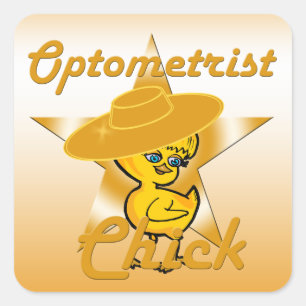 Optometrist Chick #10 Quadratischer Aufkleber