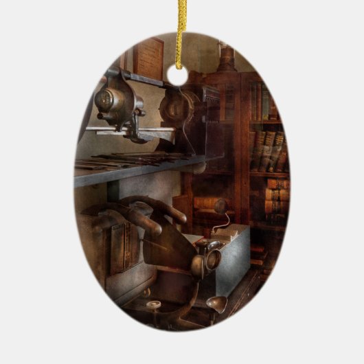 Optometrist - Das Linsengerät Keramik Ornament (Vorne)