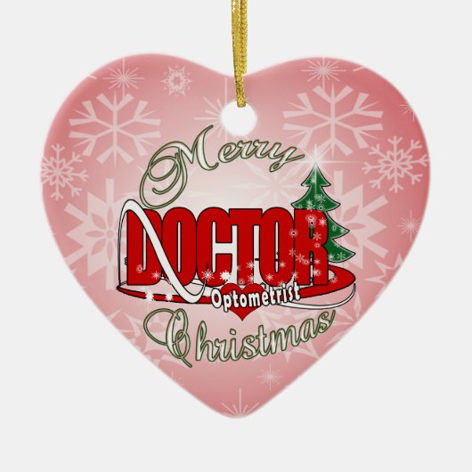 OPTOMETRIST DOCTOR MERRY CHRISTMAS KERAMIK ORNAMENT (Vorne)