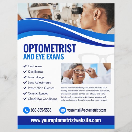 Optometrist Eye Exam Flyer Template (Vorne)