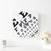 Optometrist Eyechart Quadratische Wanduhr (Zuhause)