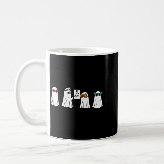 Optometrist Ghost Boo Center Halloween Optician Kaffeetasse (Links)