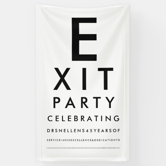 Optometrist Ophthalmologist Exit Retirement Party Banner (Vertikal)