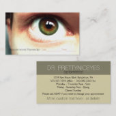 Optometrist.Ophthalmologist.Eye Prüfung. Terminkarte (Vorne/Hinten)
