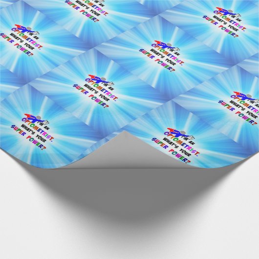 Optometrist Superheld-Design Geschenkpapier (Ecke)