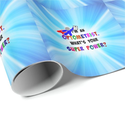 Optometrist Superheld-Design Geschenkpapier (Rolleneckpunkt)