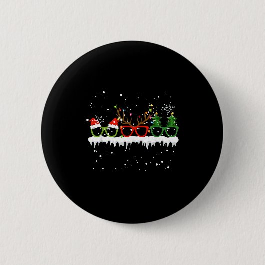 Optometrist Weihnachtsbaum Brille Kostüm Santa Opt Button (Vorderseite)