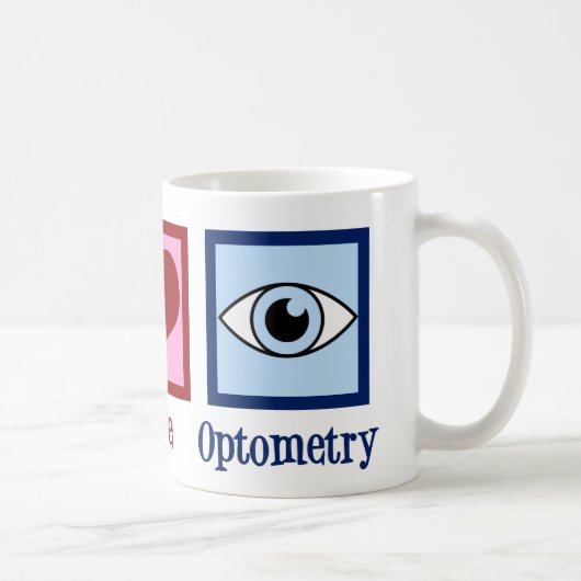 Optometristen Peace Liebe Optometrie Blauer Augena Kaffeetasse (Rechts)
