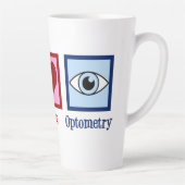 Optometristen Peace Liebe Optometrie Blauer Augena Milchtasse (Rechts)