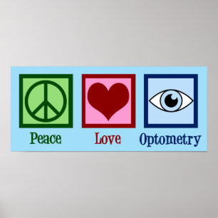 Optometristen Peace Liebe Optometrie Blauer Augena Poster
