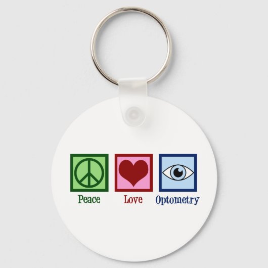 Optometristen Peace Liebe Optometrie Blauer Augena Schlüsselanhänger (Vorderseite)