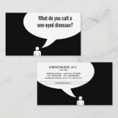 Optometristienwitz / Dinosaurierwitz Visitenkarte (Vorne/Hinten)