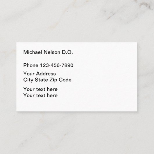 Optometristik Visitenkarte (Rückseite)