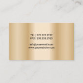 Optometristin Augenbrille Moderne Gold Metallic Visitenkarte (Rückseite)