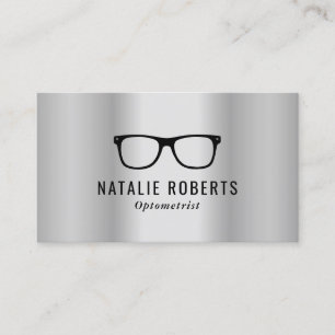 Optometristin Augenbrille Moderne Silver Metallic Visitenkarte