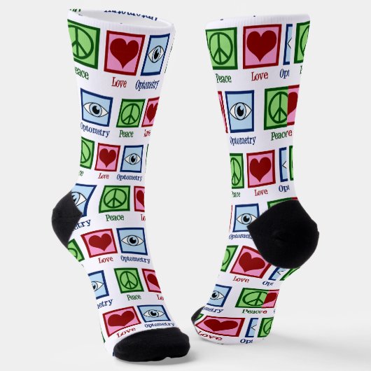 Optometristische Liebe Optometrie Augenarztkarte Socken (Gewinkelt)