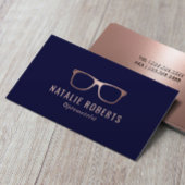 Optometristische Rose Gold Eyewear Brillen Navy Visitenkarte