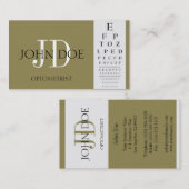 Optometristisches Diagramm Antiquitäten Gold Visitenkarte (Vorne/Hinten)