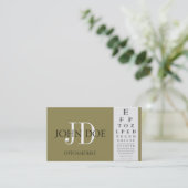 Optometristisches Diagramm Antiquitäten Gold Visitenkarte (Stehend Vorderseite)