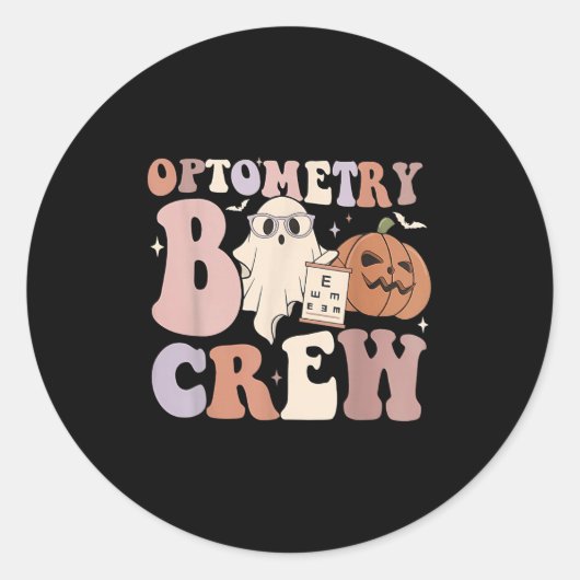 Optometry Crew Optometry Boo Crew Halloween Optici Runder Aufkleber (Vorderseite)