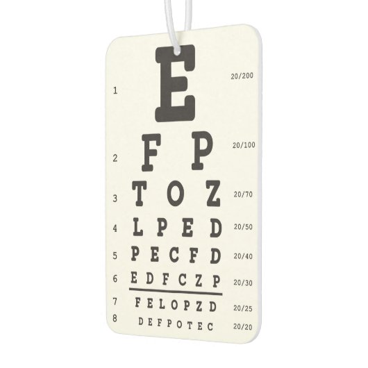 Optometry Eye Chart Air Freshener Autolufterfrischer (Links)