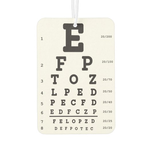 Optometry Eye Chart Air Freshener Autolufterfrischer (Rückseite)