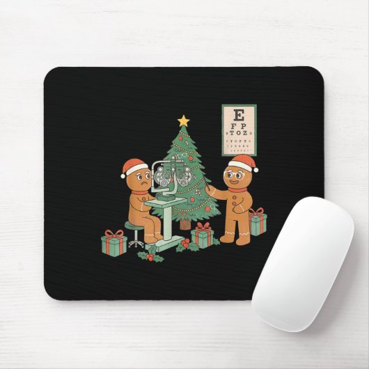 Optometry Gingerbread Christmas Optician Sight Squ Mousepad (Mit Mouse)
