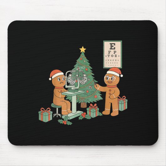 Optometry Gingerbread Christmas Optician Sight Squ Mousepad (Vorne)