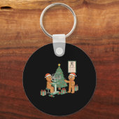 Optometry Gingerbread Christmas Optician Sight Squ Schlüsselanhänger (Vorderseite)